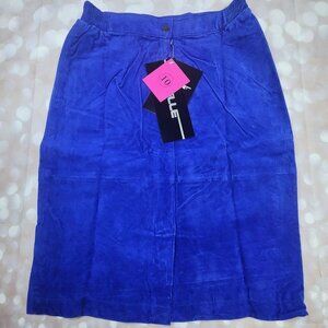 Pelle Royal Blue Suede Skirt, Women's 10